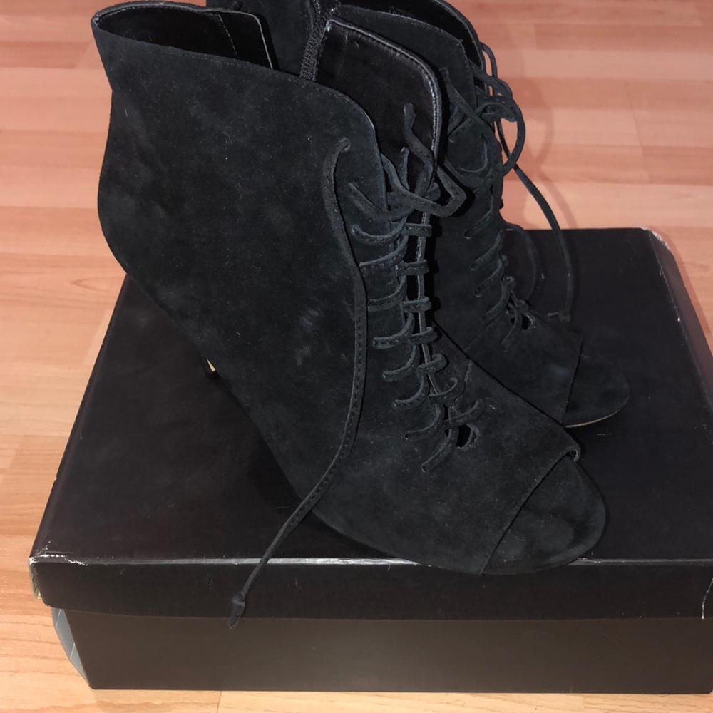 Peep toe booties